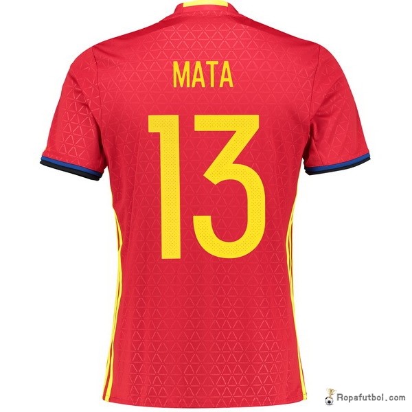 Camiseta España Replica Primera Ropa Mata 2016 Rojo